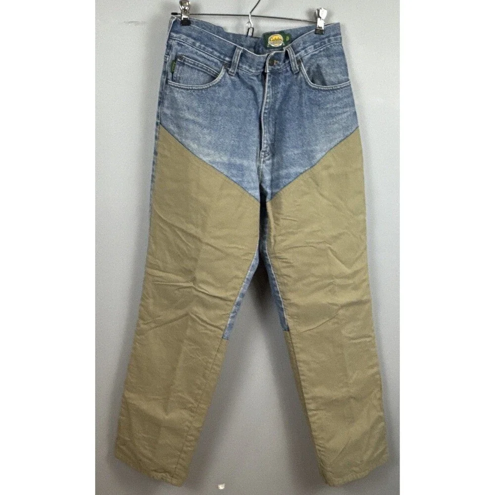 Cabelas Brush Guard Jeans 32 Reg (32x30) Blue Denin Canvas Leg Hunting Pants